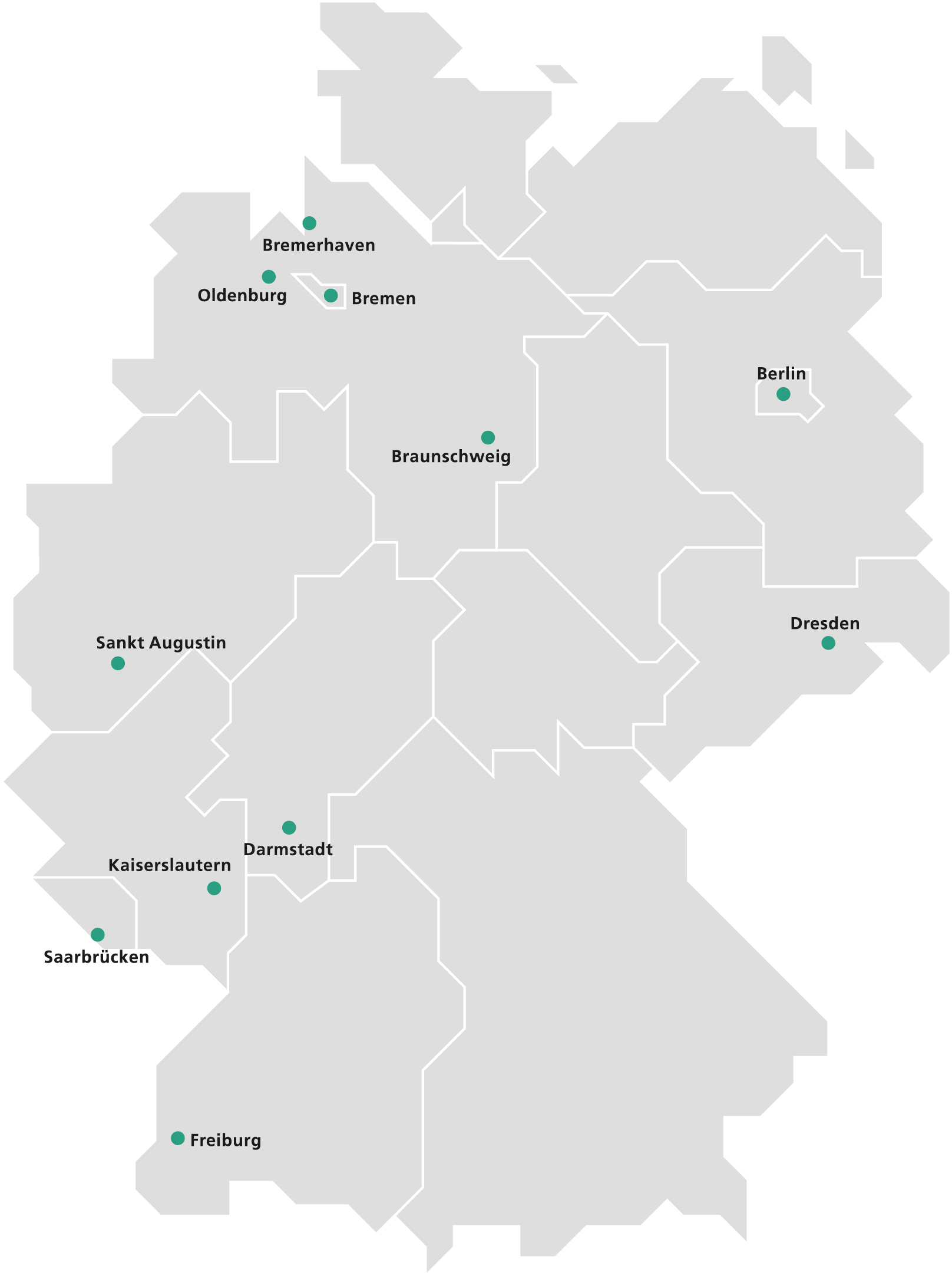 Deutschlandkarte Fraunhofer-Netzwerk Simulation